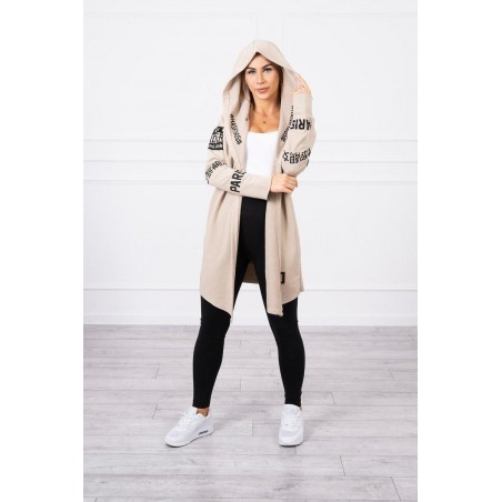Kardigán s kapucňou pre dámy 033 - béžový