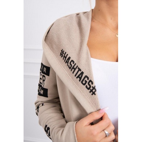 Kardigán s kapucňou pre dámy 033 - béžový