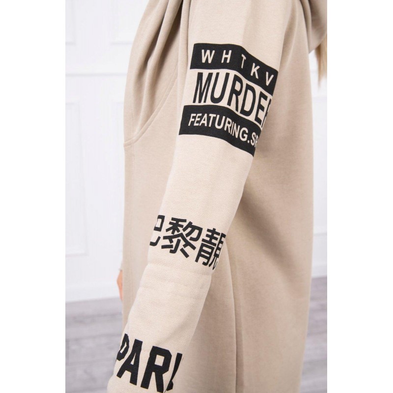 Kardigán s kapucňou pre dámy 033 - béžový