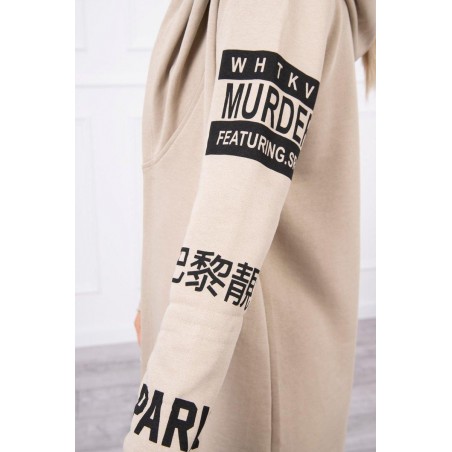 Kardigán s kapucňou pre dámy 033 - béžový