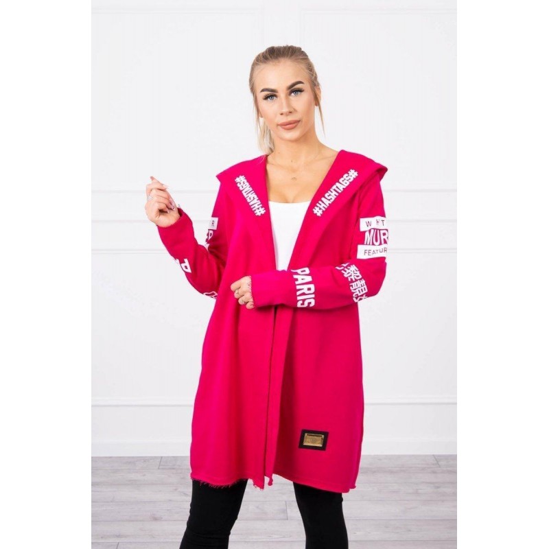 Kardigán s kapucňou pre dámy 033 - fuchsiový