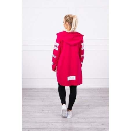 Kardigán s kapucňou pre dámy 033 - fuchsiový