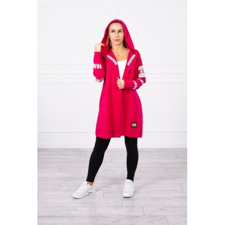 Kardigán s kapucňou pre dámy 033 - fuchsiový