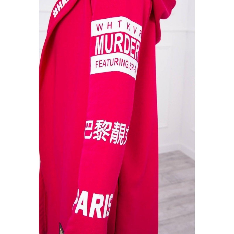 Kardigán s kapucňou pre dámy 033 - fuchsiový