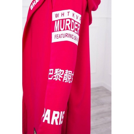 Kardigán s kapucňou pre dámy 033 - fuchsiový