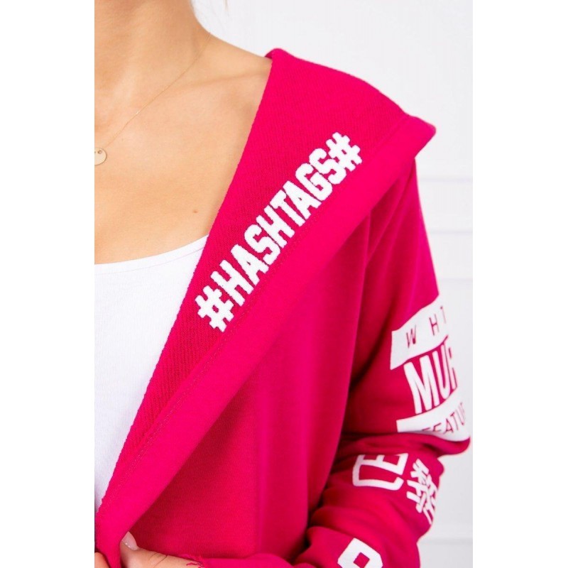 Kardigán s kapucňou pre dámy 033 - fuchsiový