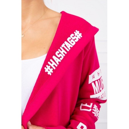 Kardigán s kapucňou pre dámy 033 - fuchsiový