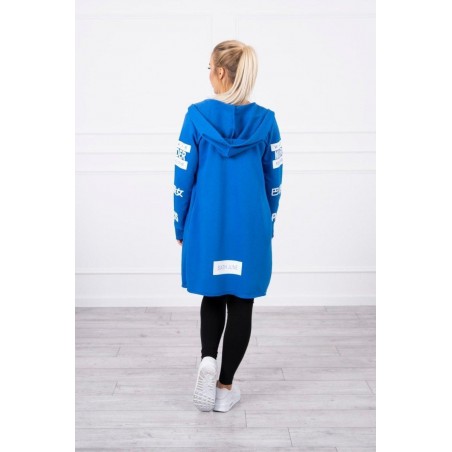Kardigán s kapucňou pre dámy 033 - modrý