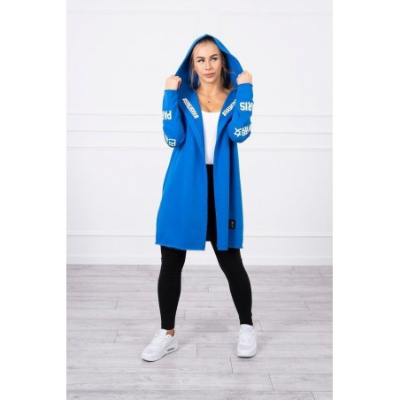 Kardigán s kapucňou pre dámy 033 - modrý