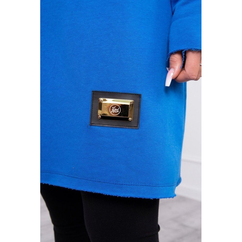 Kardigán s kapucňou pre dámy 033 - modrý