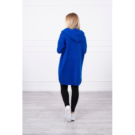Dámsky kardigán s kapucňou 2020-14 - modrý