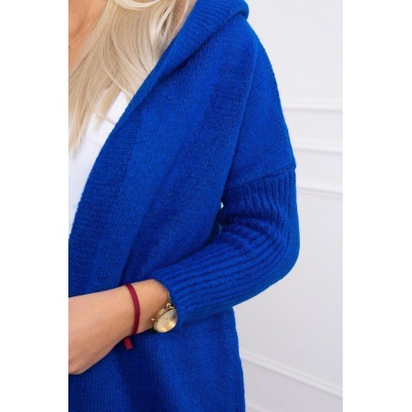 Dámsky kardigán s kapucňou 2020-14 - modrý