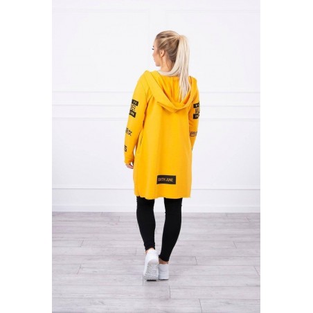 Kardigán s kapucňou pre dámy 033 - horčicový