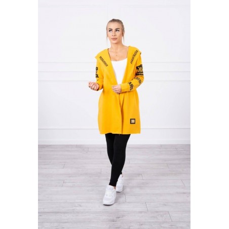 Kardigán s kapucňou pre dámy 033 - horčicový