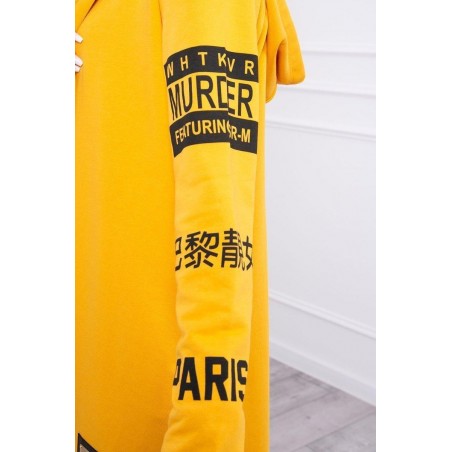 Kardigán s kapucňou pre dámy 033 - horčicový