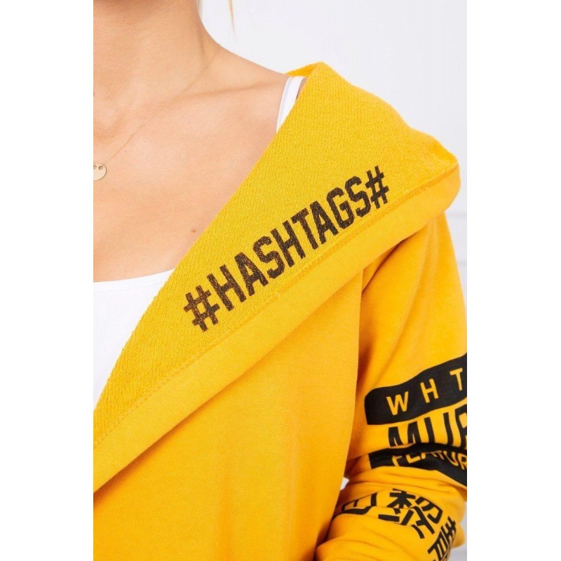 Kardigán s kapucňou pre dámy 033 - horčicový