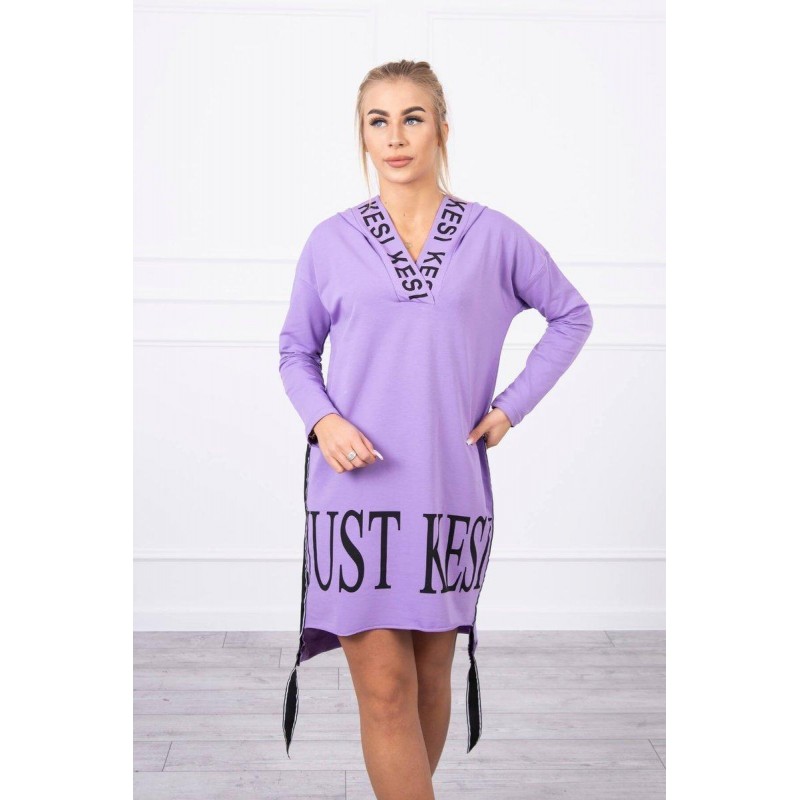 Šaty pre dámy s kapucňou 9161 - fialové
