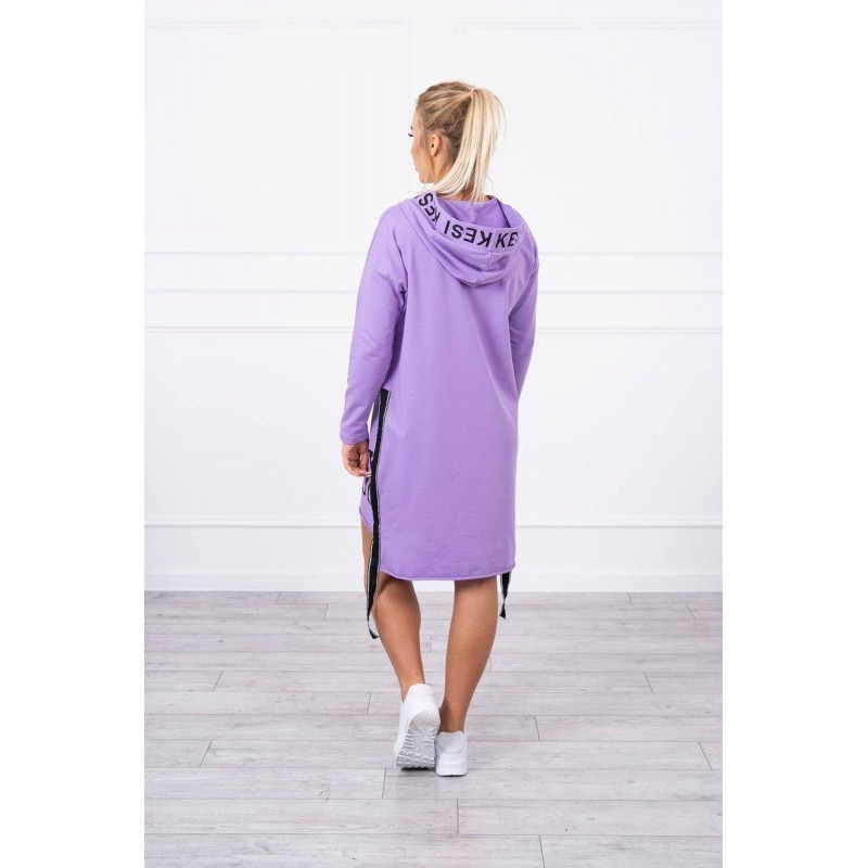 Šaty pre dámy s kapucňou 9161 - fialové