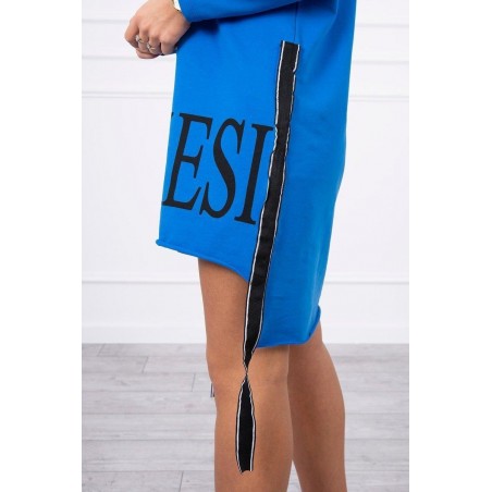 Šaty pre dámy s kapucňou 9161 - modré