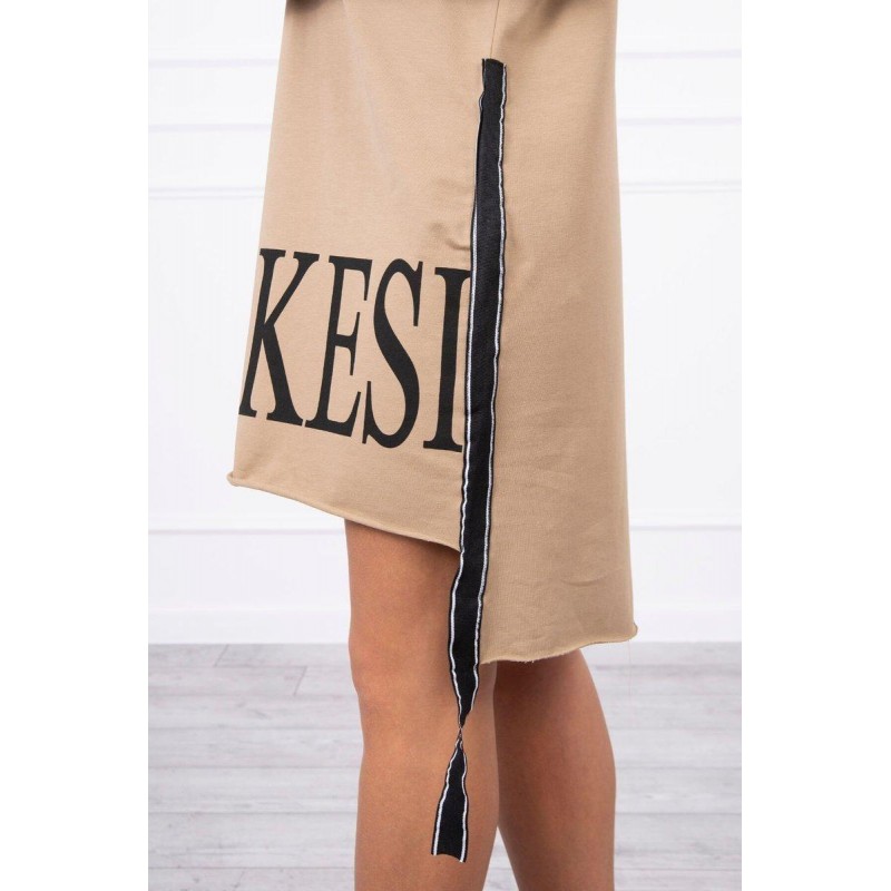 Šaty pre dámy s kapucňou 9161 - kapučínové