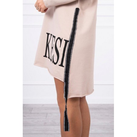 Šaty pre dámy s kapucňou 9161 - béžové
