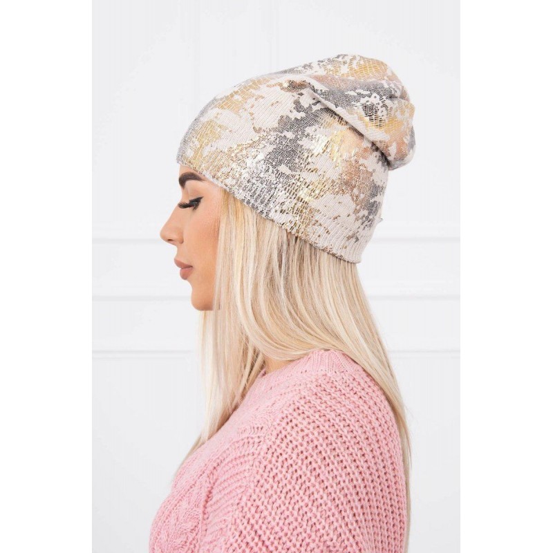 Dámska čiapka K141- svetlobéžová