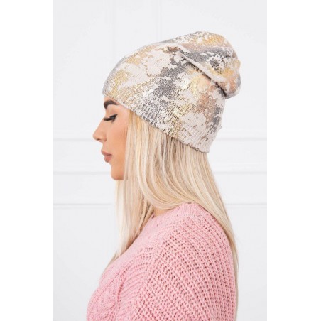 Dámska čiapka K141- svetlobéžová