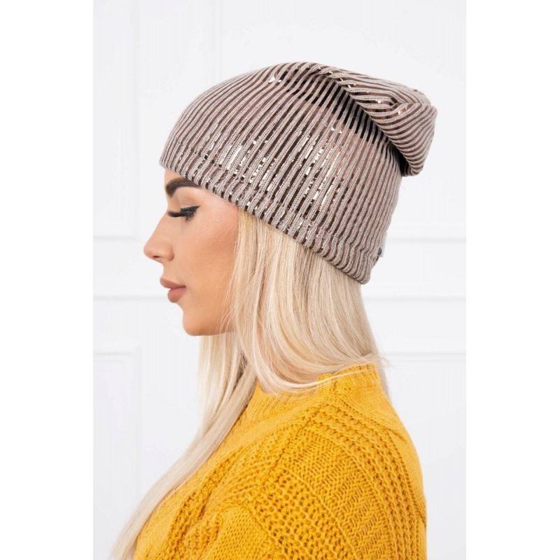 Čiapka pre dámy K142 - tmavobéžová