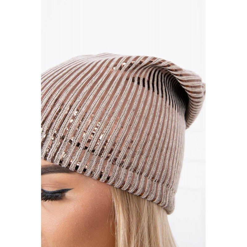 Čiapka pre dámy K142 - tmavobéžová