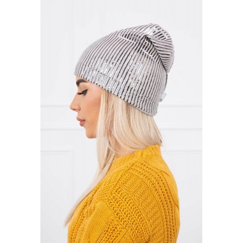 Čiapka pre dámy K142 - svetlosivá