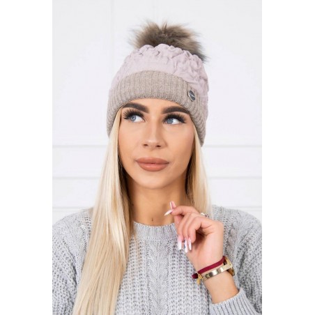 Tmavobéžová dámska čiapka K144