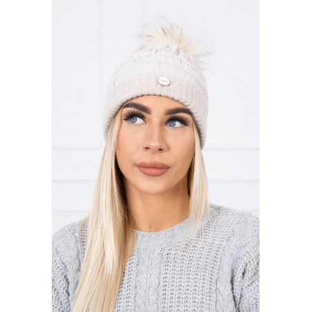 Svetlobéžová dámska čiapka K144