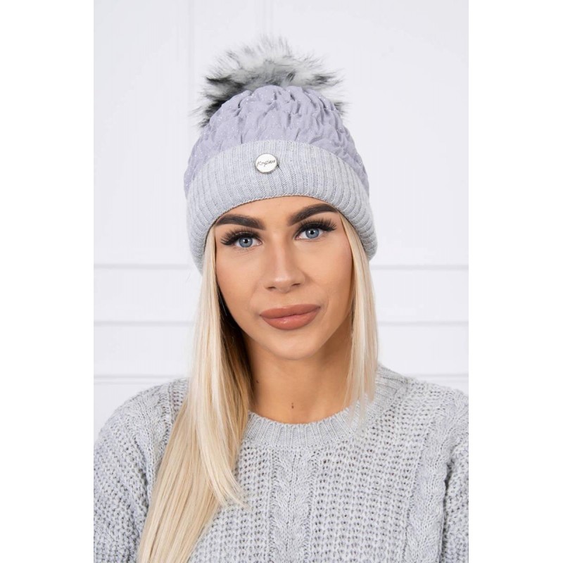 Sivá dámska čiapka K144