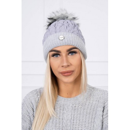 Sivá dámska čiapka K144