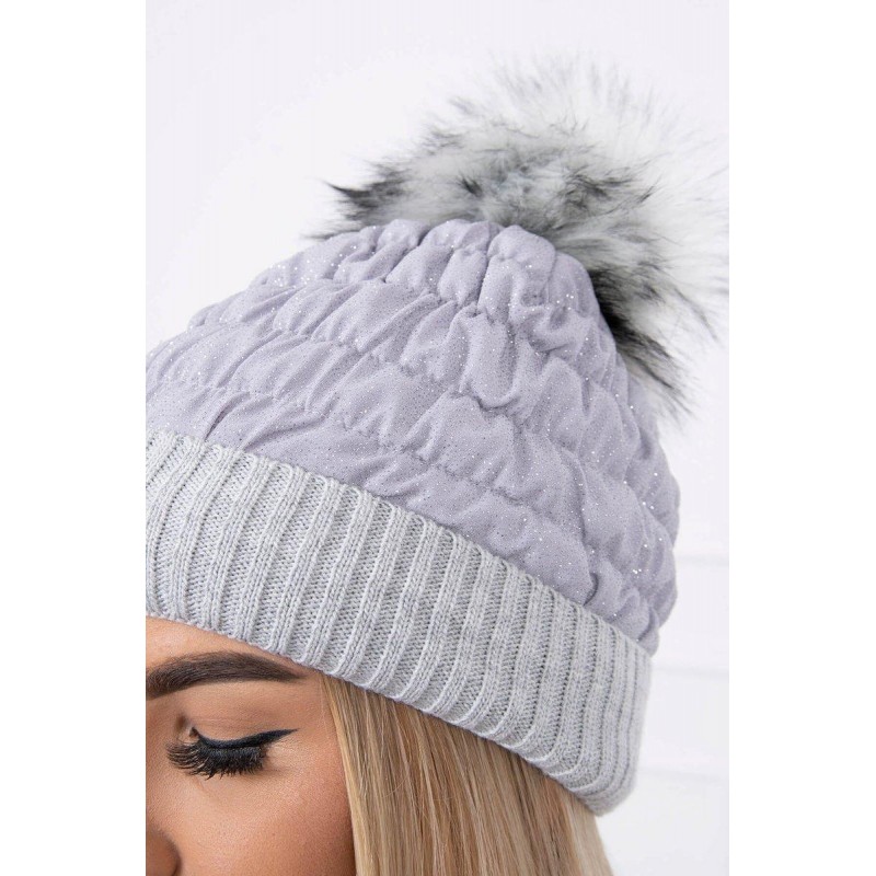 Sivá dámska čiapka K144