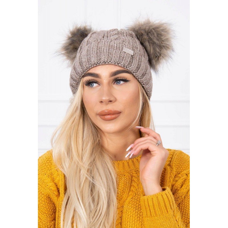 Tmavobéžová dámska čiapka K154