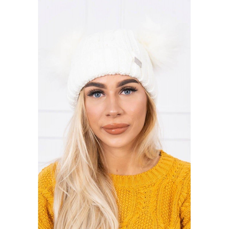Ecru dámska čiapka K154