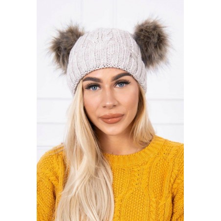 Svetlobéžová dámska čiapka K154