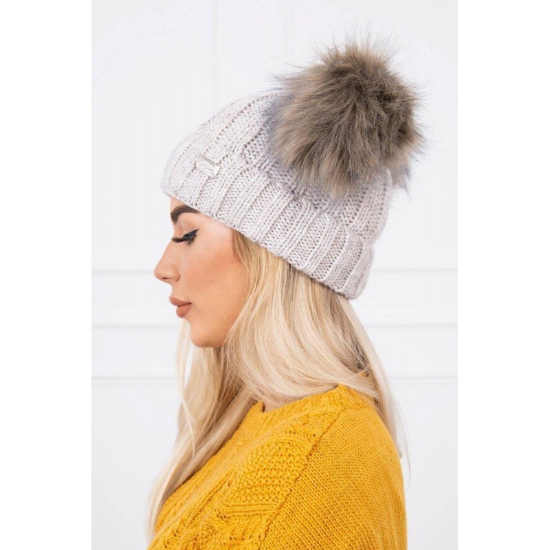 Svetlobéžová dámska čiapka K154