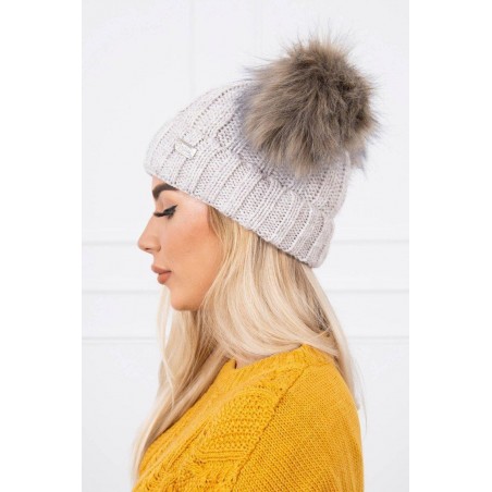 Svetlobéžová dámska čiapka K154