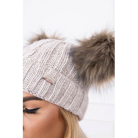 Svetlobéžová dámska čiapka K154