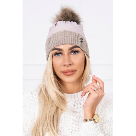 Čiapka pre dámy K148 - tmavobéžová