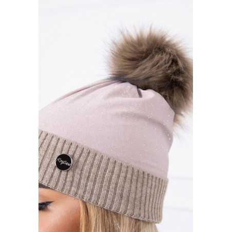 Čiapka pre dámy K148 - tmavobéžová