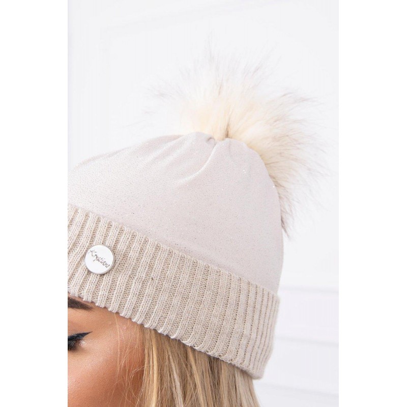 Čiapka pre dámy K148 - svetlobéžová