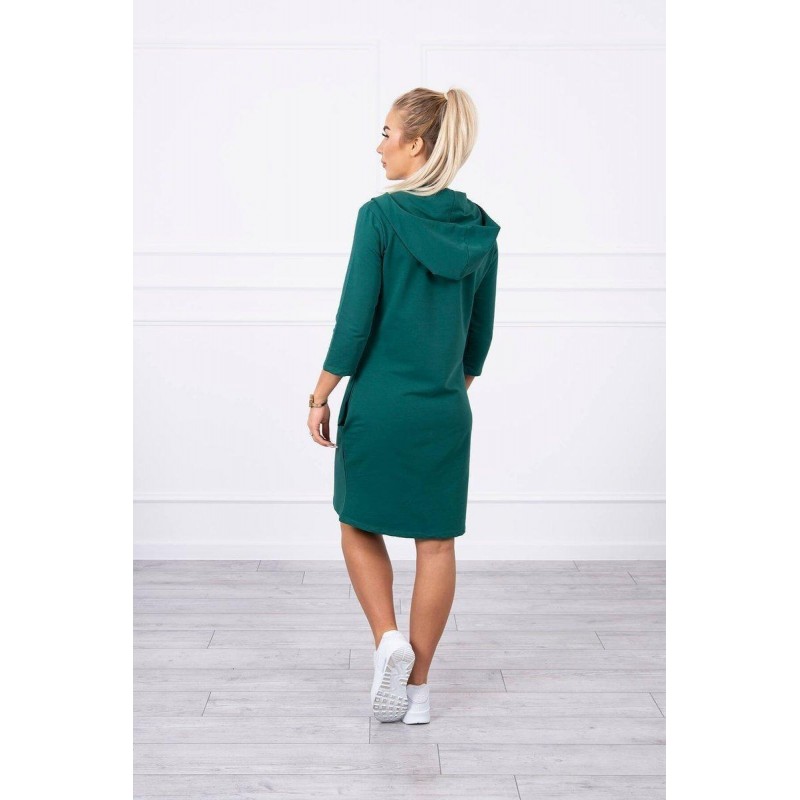 Šaty s kapucňou pre dámy 8847 - zelené