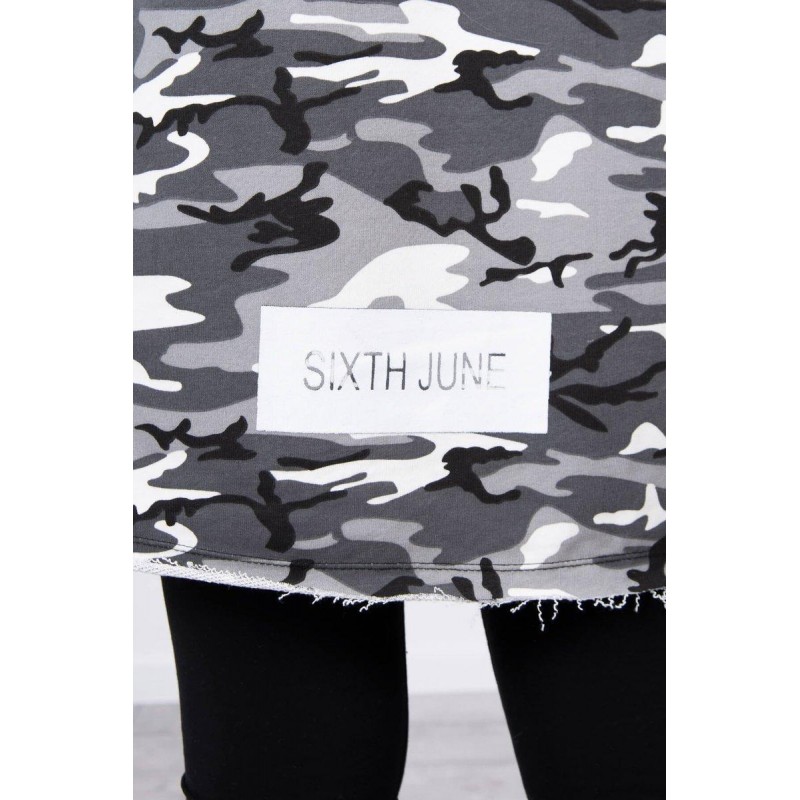 Kardigán s kapucňou pre dámy 033 - sivo-čierny