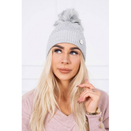 Sivá dámska čiapka K145