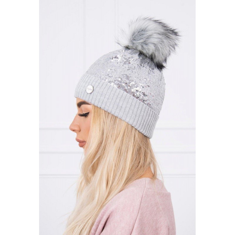 Sivá dámska čiapka K145