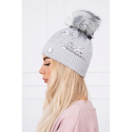 Sivá dámska čiapka K145