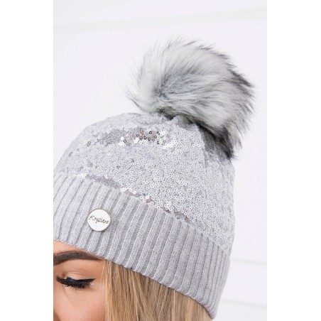 Sivá dámska čiapka K145